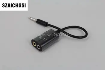 

SZAICHGSI 1 to 2 Stereo Audio Cable Splitter Male to Earphone Headset + Microphone Adapter couples turn wiring connector 500pcs