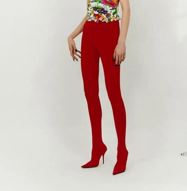 Chaude Femmes Pointu 2018 as Talons Pantalon Bout À Populaires Taille42 Picture Stretch As Sexy bottes Bottes Picture Dames Super Ensemble Pantalon Tissu Hauts 54qqSz
