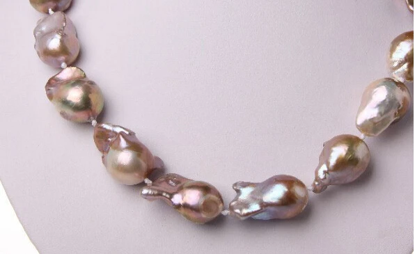 

RHJ001 stunning big baroque purple keshi reborn freshwater pearl necklace