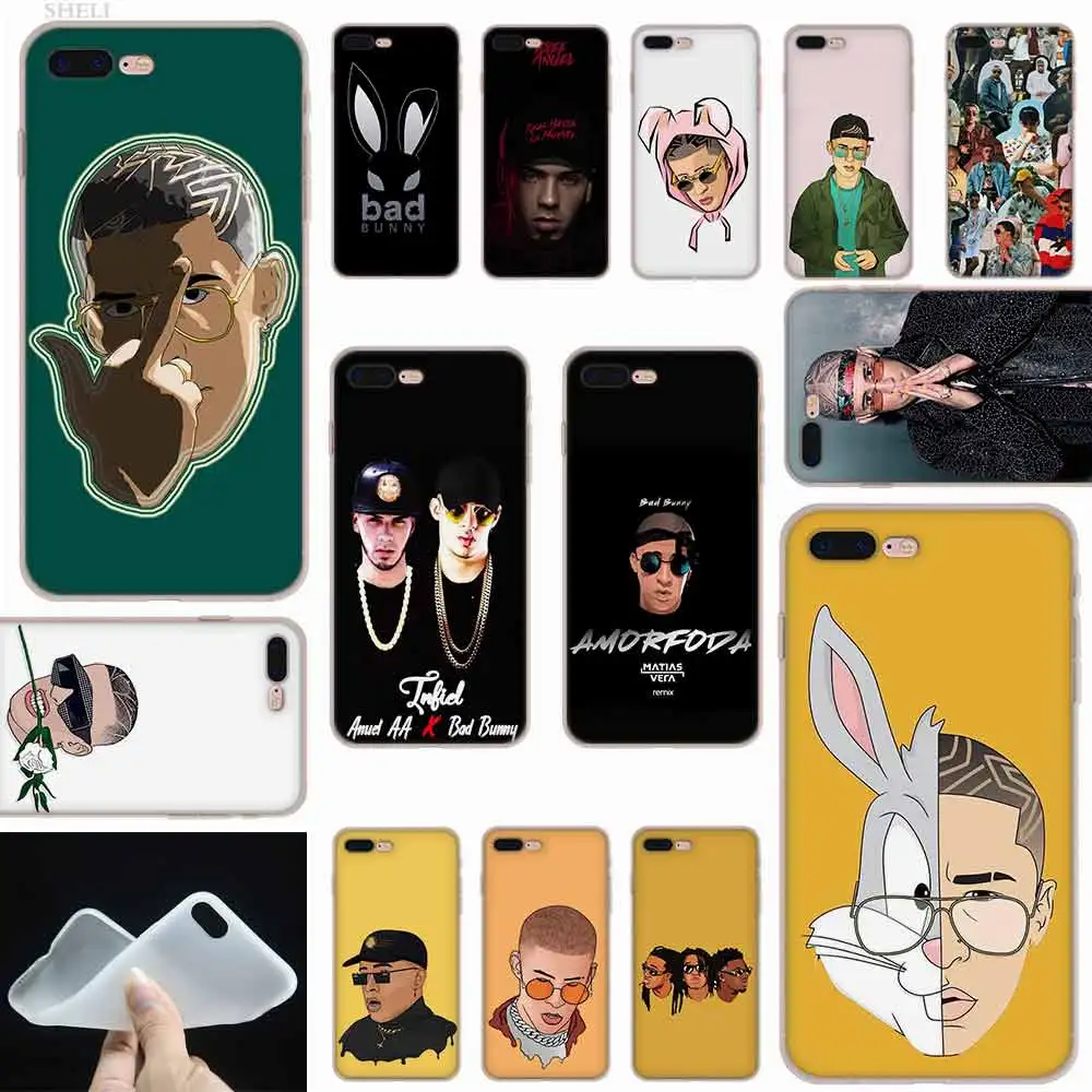 

SHELI Bad Bunny Maluma Ozuna Frosted Softness Transparent case cover for iPhone X XS XR MAX SE 5 5s 6 6s 7 8 Plus