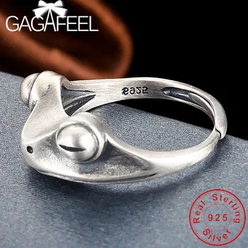 

GAGAFEEL S925 Sterling Silver Frog Rings Open Ring Fine Jewelries for Women Female Drop Ship Top Quality