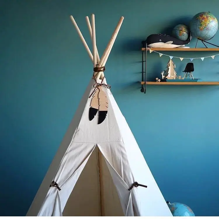 Us 4 02 47 Off Tent Hanging Pendant Room Bed Wall Wood Feather With Rope Decoration Nordic Ins Ornaments Props Toy Kids Christmas Gift New Year In