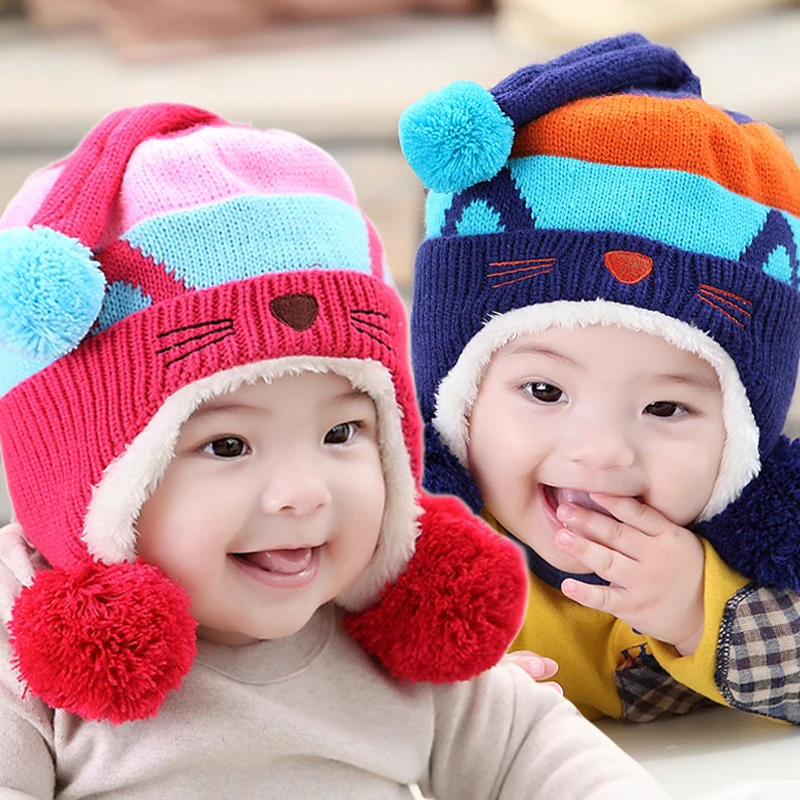 1pieces cap Baby winter hats Suitable 6 36 months old baby hats Cute
