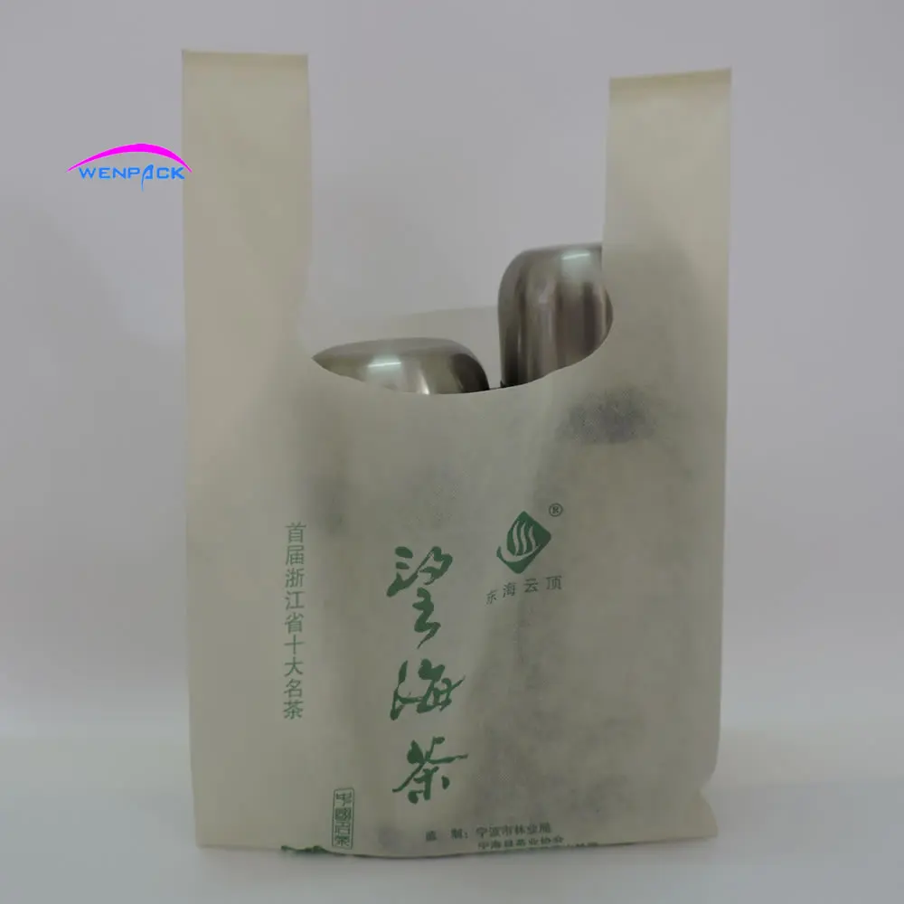 

custom printed non woven vest bag/print logo handle shipping gift bag/packaging bag