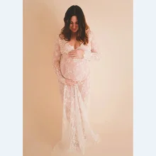 2017 maternidad fotografía props maxi ropa de embarazo encaje vestido de maternidad sesión de fotos de lujo verano vestido de embarazada S-4XL