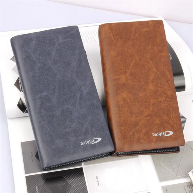 

New PU Leather Men Wallets Long Large Capacity Zipper Male Wallet 3 Fold Purse Pocket Fashion High Quality Business Wallets