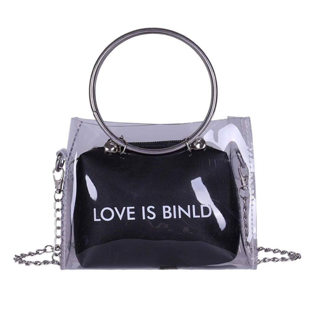 

Trend Lady Transparent Square Bag Shoulder Bag Messenger Bag + Hand Wallet