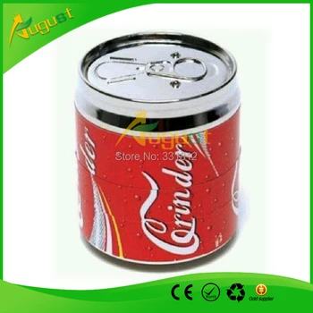 

100pcs/lot Pop CAN Herb Grinder 4 Parts Herbal Grinder With Pollen Catcher