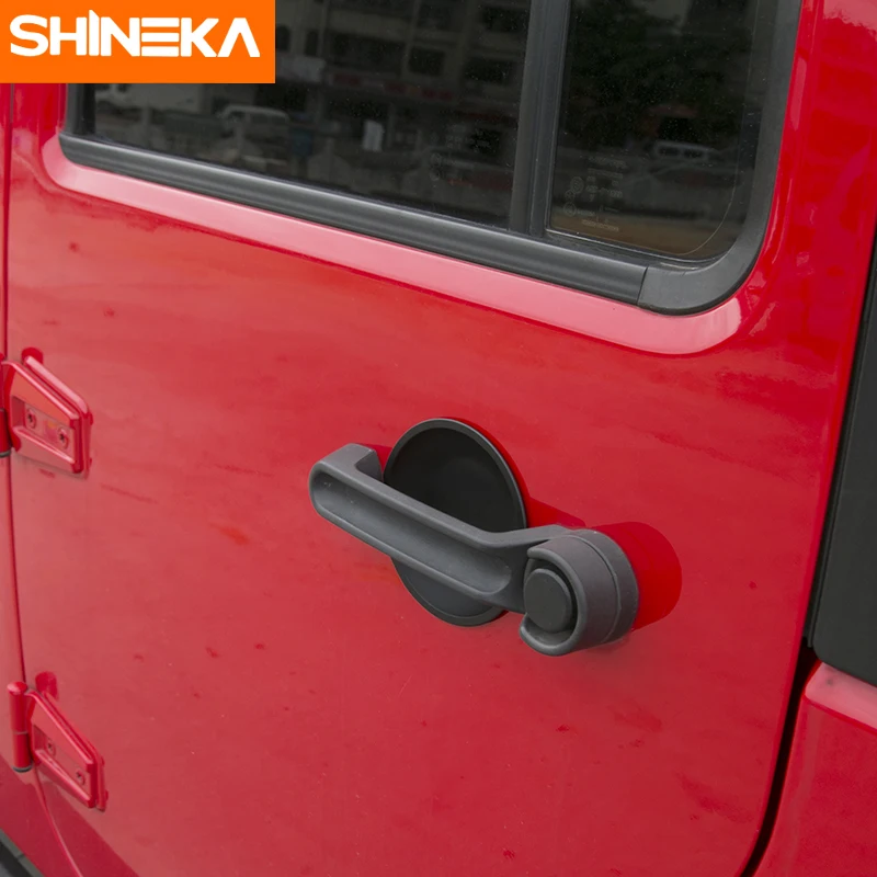 SHINEKA матовая черная ABS крышка для дверной ручки Набор наклеек 2 4 дверей Jeep Wrangler JK