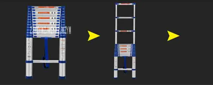 Новое поступление Портативный бытовой раздвижная лестница JJS511 утолщаются алюминиевого сплава односторонняя Прямая Лестница 4,15 м 14-стремянка