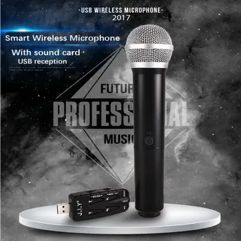 

JIY USB Wireless Microphone Professional HIFI mixer audio handheld USB studio Microphones for karaoke computer Plug and play MIC