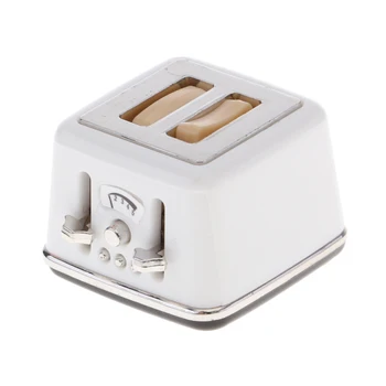 

1:6 Scale Dollhouse Miniature Bread Maker with 2pcs Toast Set Items Kids Children Role Pretend Play Game
