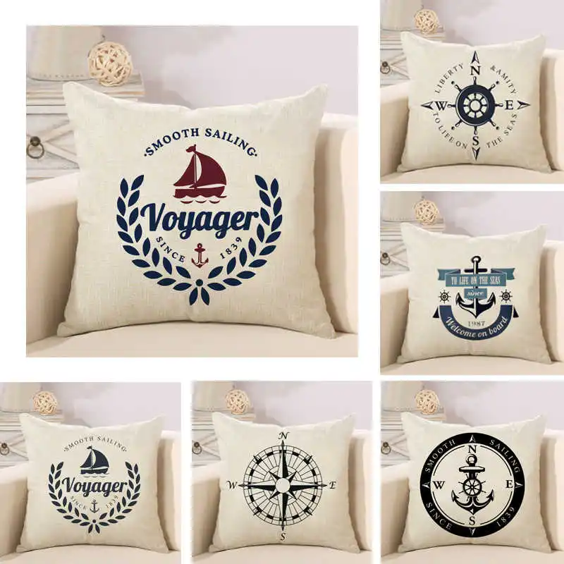 anchor steering wheel compass cushion cover