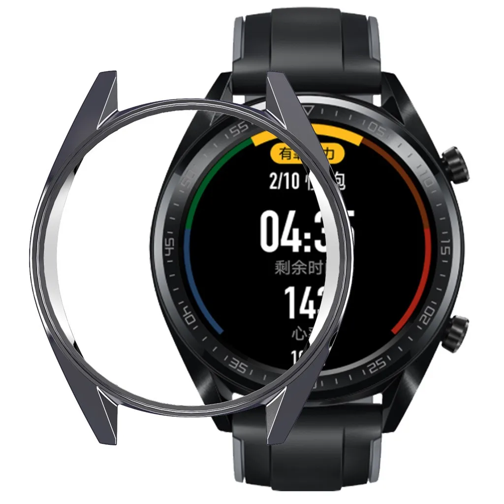 

Fashion Simple Watch Cases Ultra-Slim Electroplate Transparent TPU Case Cover for Huawei Watch GT Durable Men Watch Cases