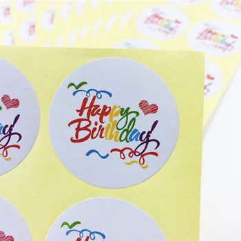 

1000 Pcs/lot Colorful Happy Birthday Round Seal Sticker DIY Multifunction Self-adhesive Package Gift Packaging Labels For Gift