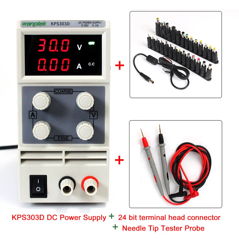 

Current limiting protection Low noise Dual voltage input dc power Supply+24 bit terminal head connector+Needle Tip Tester Probe