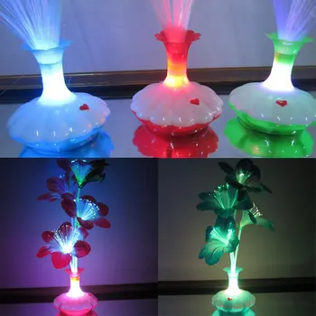 

LED Fiber Flower Kapok Vase Optical Fiber Lamp Blossom Decoration Colorful