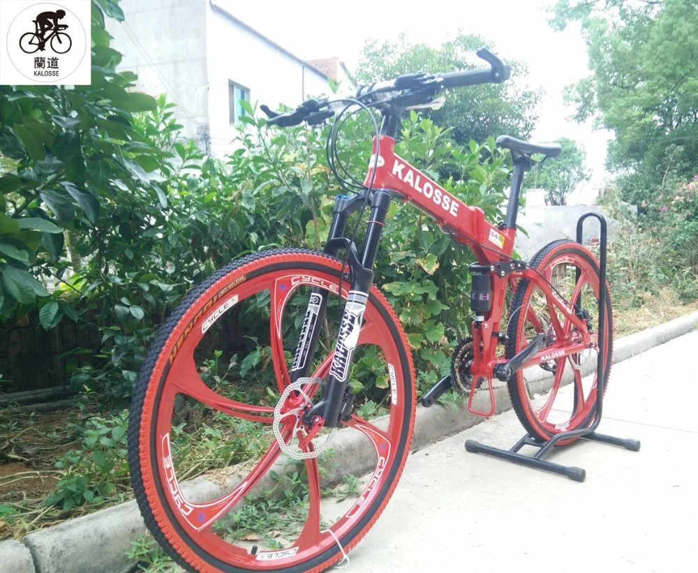 Top Kalosse  M610  six spokes  bikes   tyre dirt bike  30 speed  folding  mountain bike bicycle , 26*17inch, 0