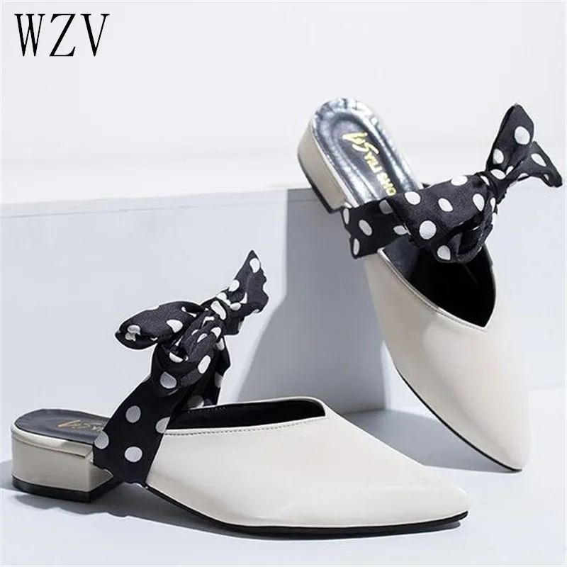 

Flat with Womens Slippers The New Bowknot Design Flat Slippers Ladies Pointed Toe Slippers Ladies Dress Women Shoes F158