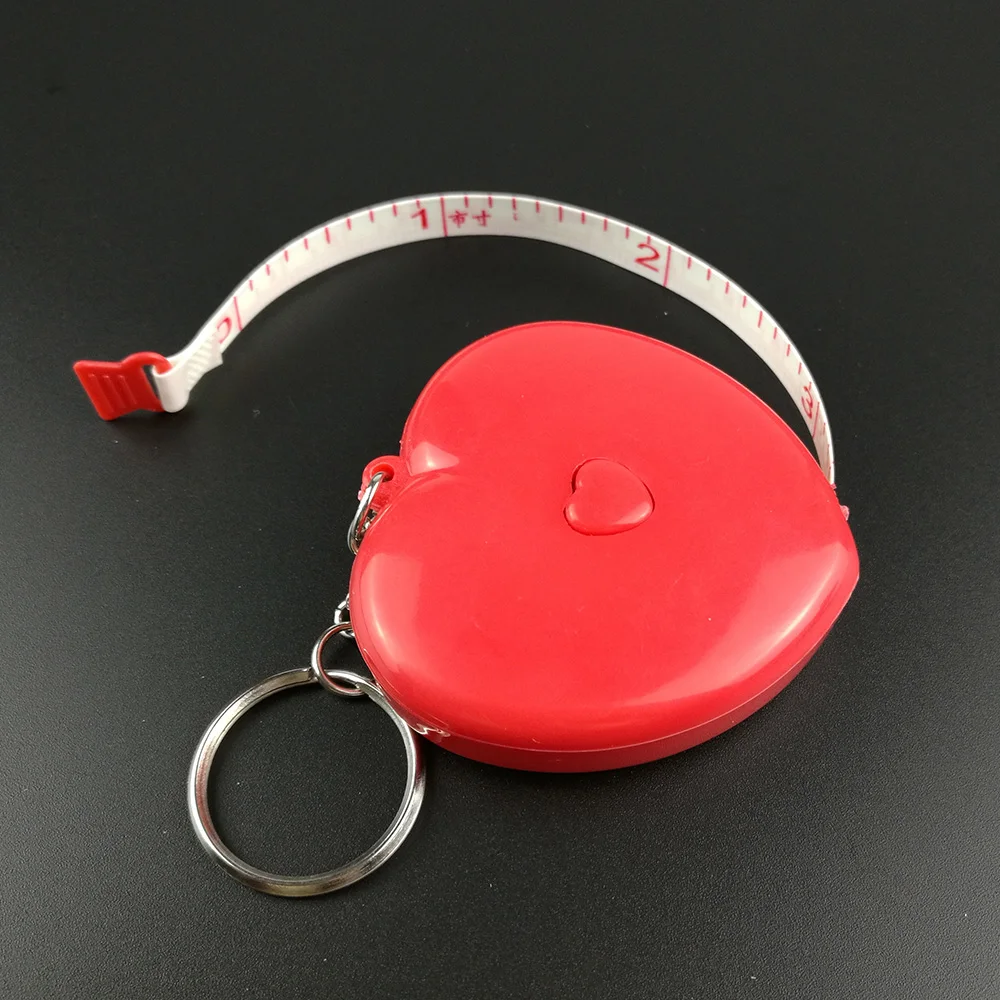 Линейка портного измерителя в форме сердца Выдвижная измерительная линейка для шитья тела швейная портновская лента измерительный инструмент с кольцом для ключей 150 см/60"