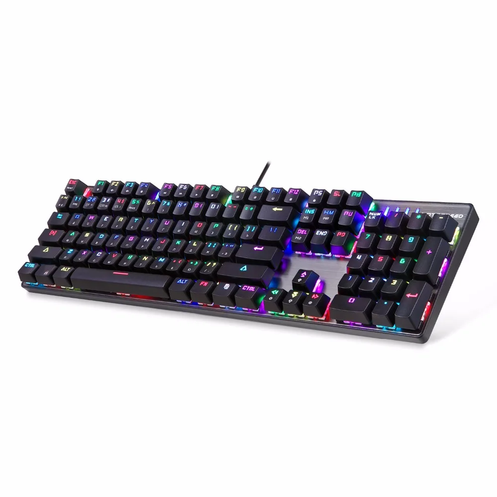 Оригинальный MOTOSPEED CK104 Проводная 104 клавиши анти ореолы синий переключатель LED