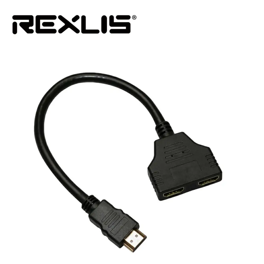 REXLIS Новое поступление кабель-разветвитель HDMI 1 мужчина к двойной HDMI 2 Женский Y сплиттер адаптер в HDMI HD светодиодный ЖК-телевизор 30 см