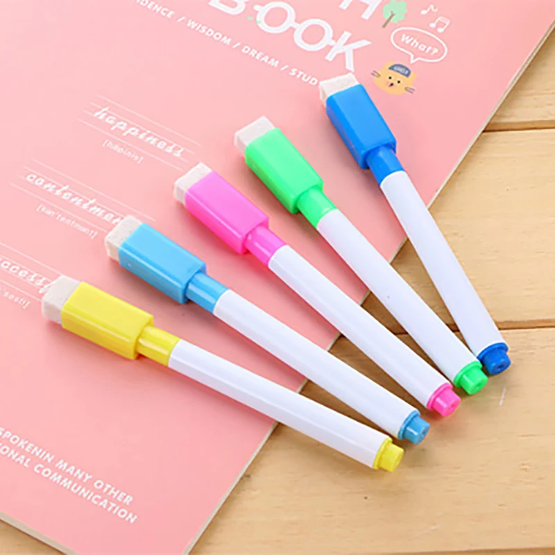 

2 PCS Kawaii Colored Dry Erase Marker White Board Pen Cute Erasable Whiteboard Drawing Art Markers For Blackboard White Bord