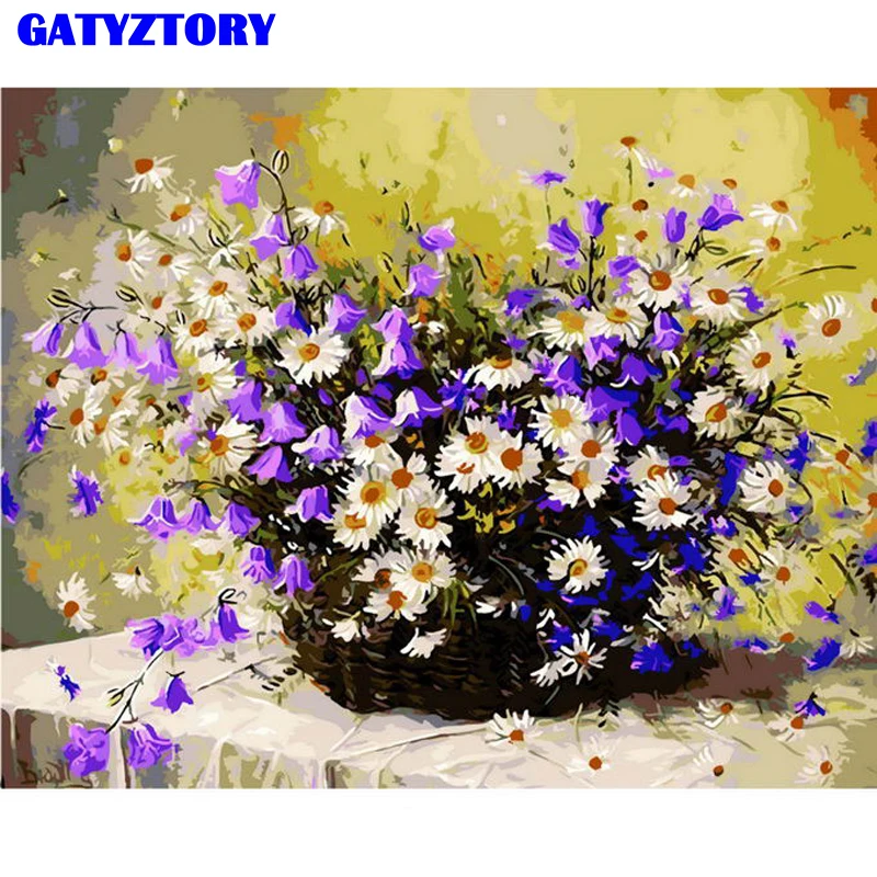 

Frameless Flowers Diy Digital Painting By Numbers Kits Drawing Painting By Numbers Modern Wall Art Picture For Home Decor 40x50