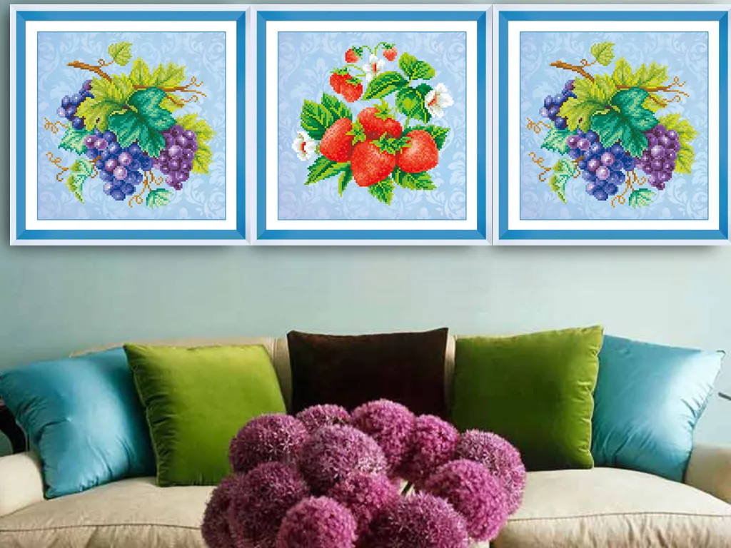 

New!latest diamond painting 5d diy 2019 Cross Stitch Fruit strawberry grape Diamond Drill Rhinestone Home Decoration