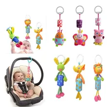 hot Baby Hand Bell Animal Windbell Rattles windbells animal shape bed/car hanging bells educational toys plush dolls