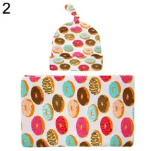 Модный разноцветный детский Цветочный принт Пеленальное Одеяло+ шляпа для фотографирования новорожденных Опора 2 предмета в комплекте, одежда для девочек, костюм