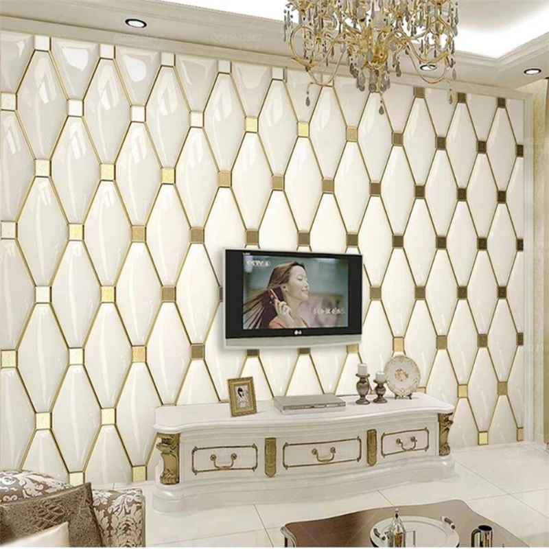 

beibehang Custom wallpaper 3d murals luxury simple European gold soft package TV background wall papers home decor papier peint