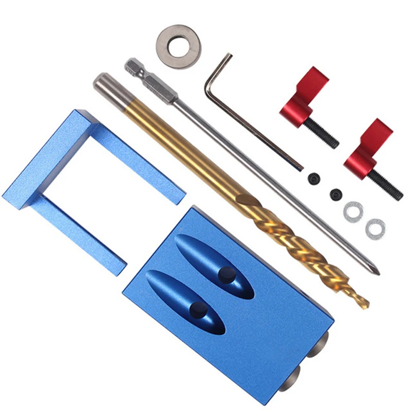 

Mini Kreg Style Pocket Hole Jig Kit System For Accessories Wood Work Tool Set & Joinery + Step Drill Bit With Box & Wood Working