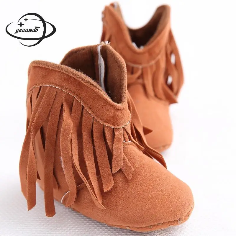 YAUAMDB newborn baby boots spring autumn girls boots toddler fringe