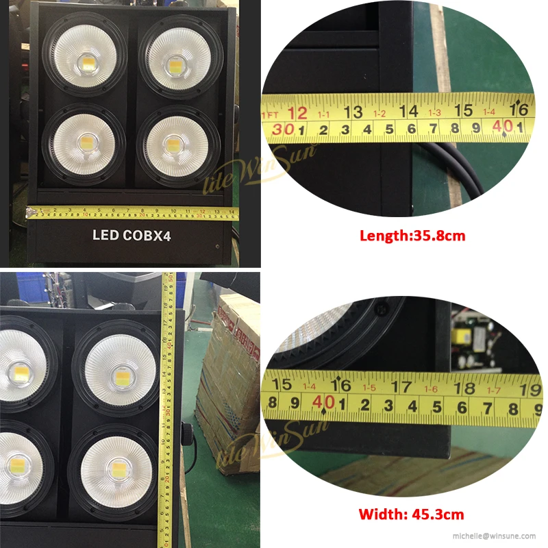 Dimmering 4x100W Blinder COB Led Lamp 4 Eyes WhiteWarm White DMX Wash Light (2)