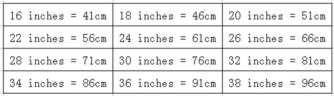 inches and cm