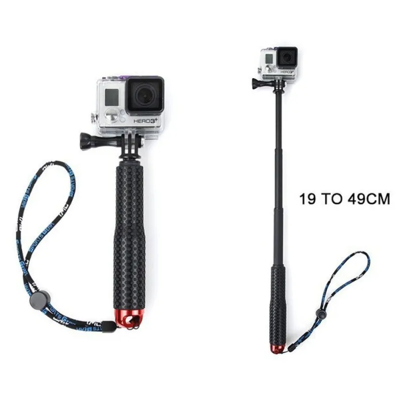 

Self Selfie Stick Handheld Extendable Pole Monopod Phone Holder Adapter for Go Pro HERO 6 5 4 3+ Xiaomi YI 4K Lite SJCAM balck