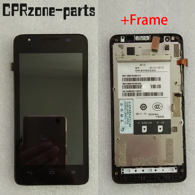 

4.5" Black / White lcd with frame For Huawei Ascend G510 U8951 LCD display touch screen sensor digitizer assembly free shipping