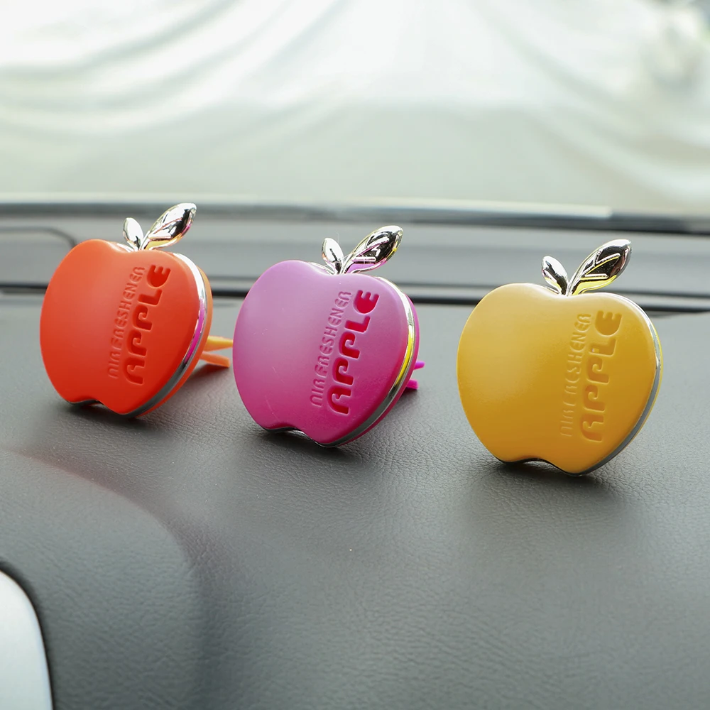 

Car Perfume Auto Air Vent Air Freshener Apple Shape Orange Lemon Apple Strawberry Lavender Fragrance Car Interior Accessories