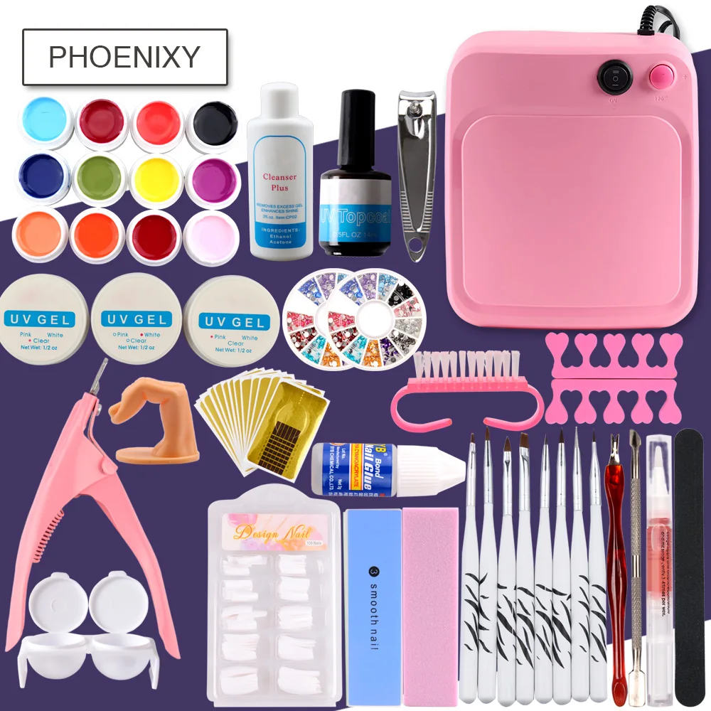 

Manicure Set UV Gel Kit 36W UV Lamp For Nail Art Sets UV Brush Nails Clipper Manicure Pedicure Set Tools For Nail Extension Kits