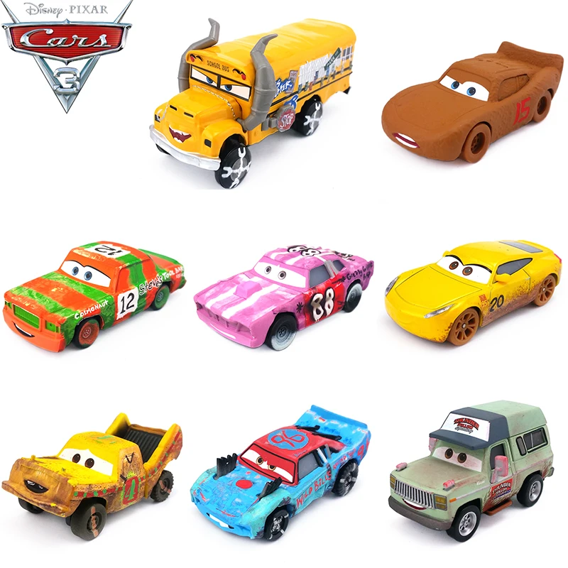 

Disney Pixar Cars 3 Lightning McQueen Mater Huston Jackson Storm Ramirez 1:55 Diecast Metal Boys Kids Toys Model Car Figures