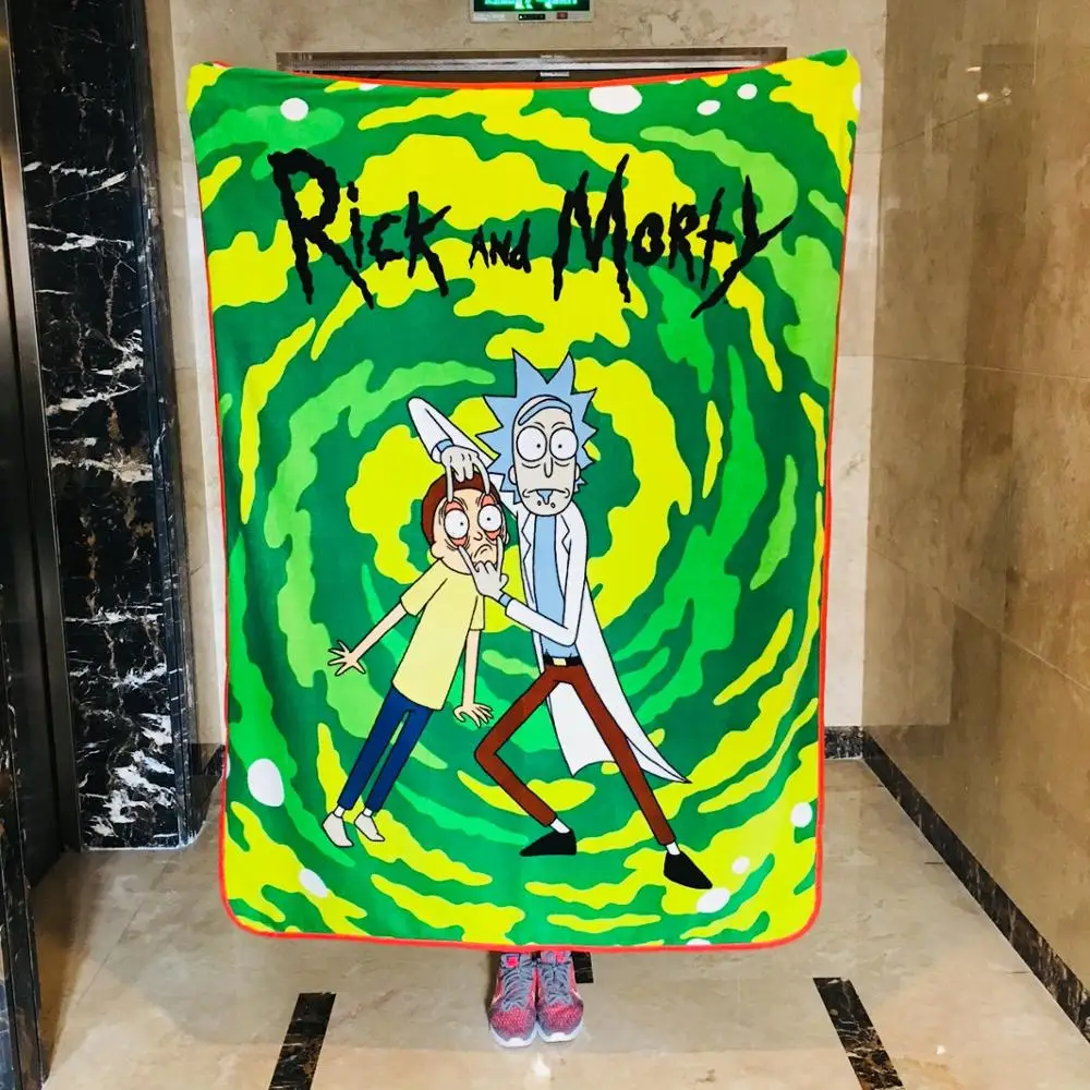 

IVYYE 110x160CM Rick Crazy Morty Anime Blanket Plush Velvet Warm Decoration Soft Bed Home Throw Blankets Unisex Gifts NEW