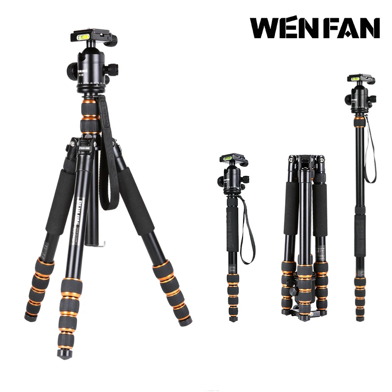 

FREE SHIPPING WENFAN T-525 lightweight travel  SLR camera tripod single micro monopod panoramic  head WHOLESALE