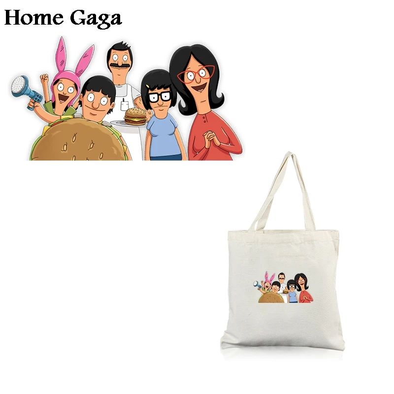 

Homegaga bob's burger Clothes Heat press Transfers Stickers Iron on Patch Handmade Decoration Appliques Jeans T-shirts D1760