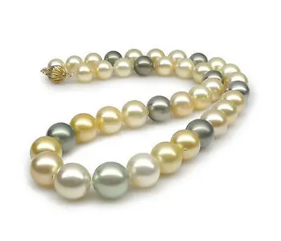 

HOT## Wholesale >> elegant 10-11mm natural multicolor pearl necklace 18inch