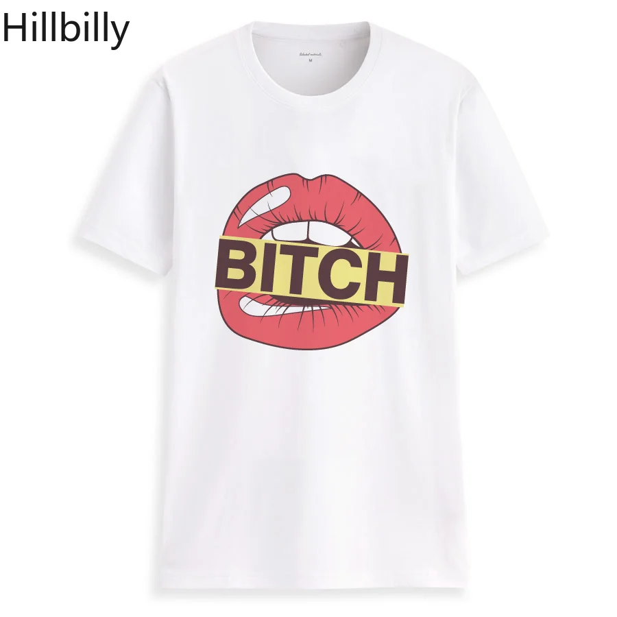 

Hillbilly 90s Casual Print Cotton T-shirts Bitch Short Sleeve O-Neck Mouse Funny Women's Tee Shirts Plus Size Shirts Women 2018