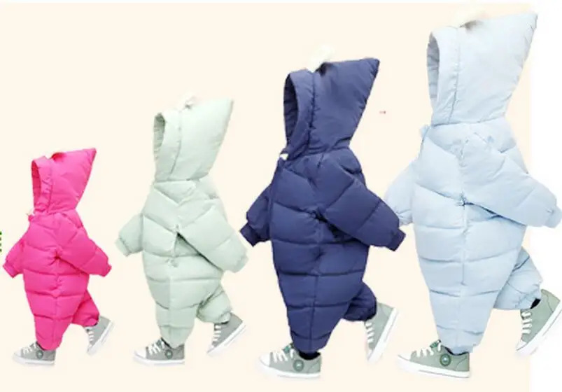  Fashion winter baby boy warm windproof romperkids clothingnewborn baby girls overall outwear clothe