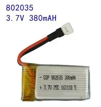 

Free shipping 2pcs/lot 3.7V 380mAH 802035 25C polymer lithium ion battery li-po for drone aircraft