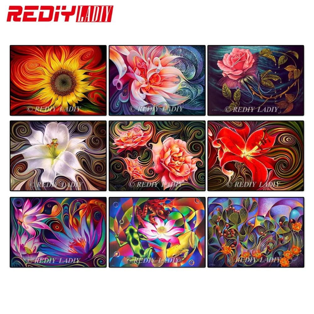 REDIY LADIY Алмазная мозаика цветы Рождественская вышивка карта Подарочная