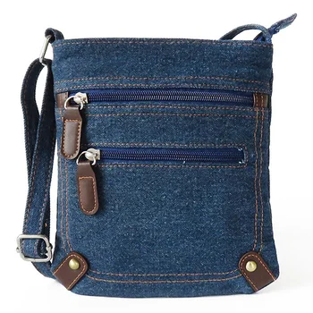 

TFTP-women denim messenger bags woman mini small shoulder bag vintage rivet satchels ladies crossbody sling bag bags(Blue 1)